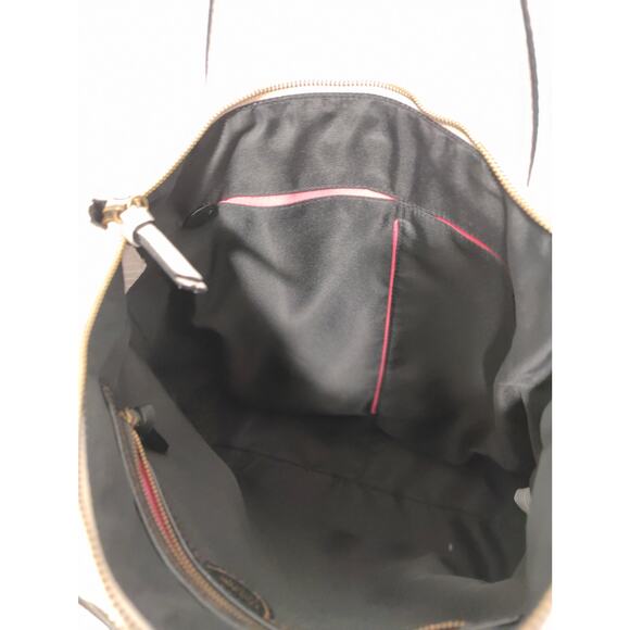 The Sak Pebbled Leather Ivory Cream Shopper Zip Top Tote Shoulder Bag Purse - Picture 4 of 12